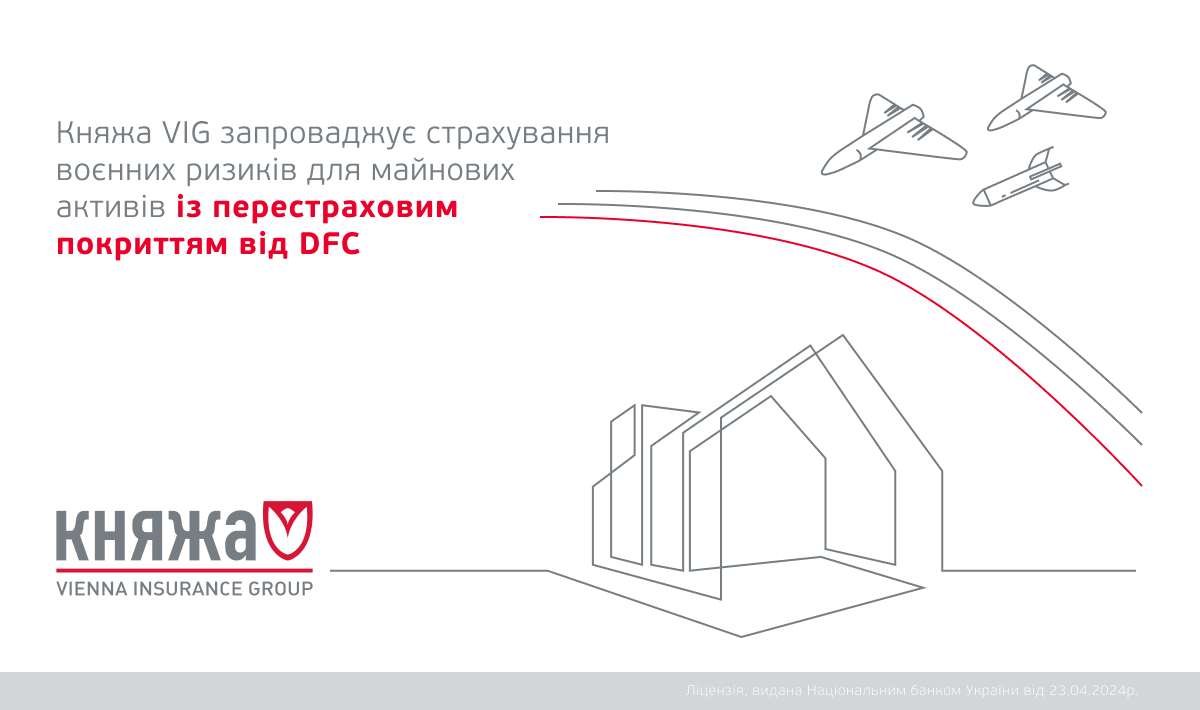 Княжа VIG запроваджує страхування воєнних ризиків із перестраховим покриттям від DFC